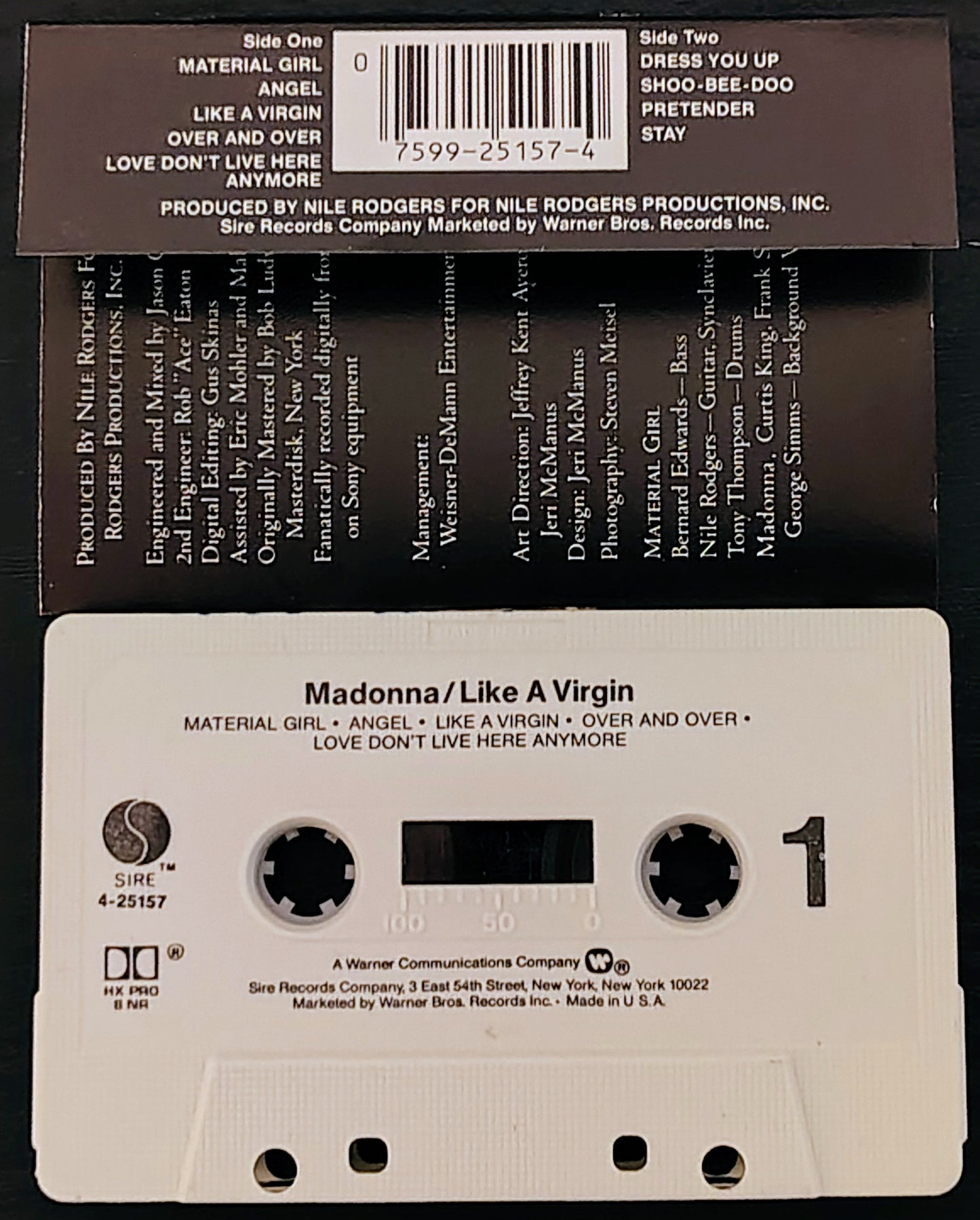 Madonna - "Like A Virgin" - CASSETTE TAPE VG/VG+