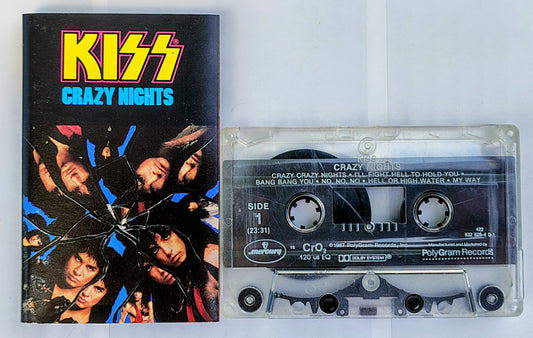 Kiss - “Crazy Nights” - CASSETTE TAPE VG/VG+