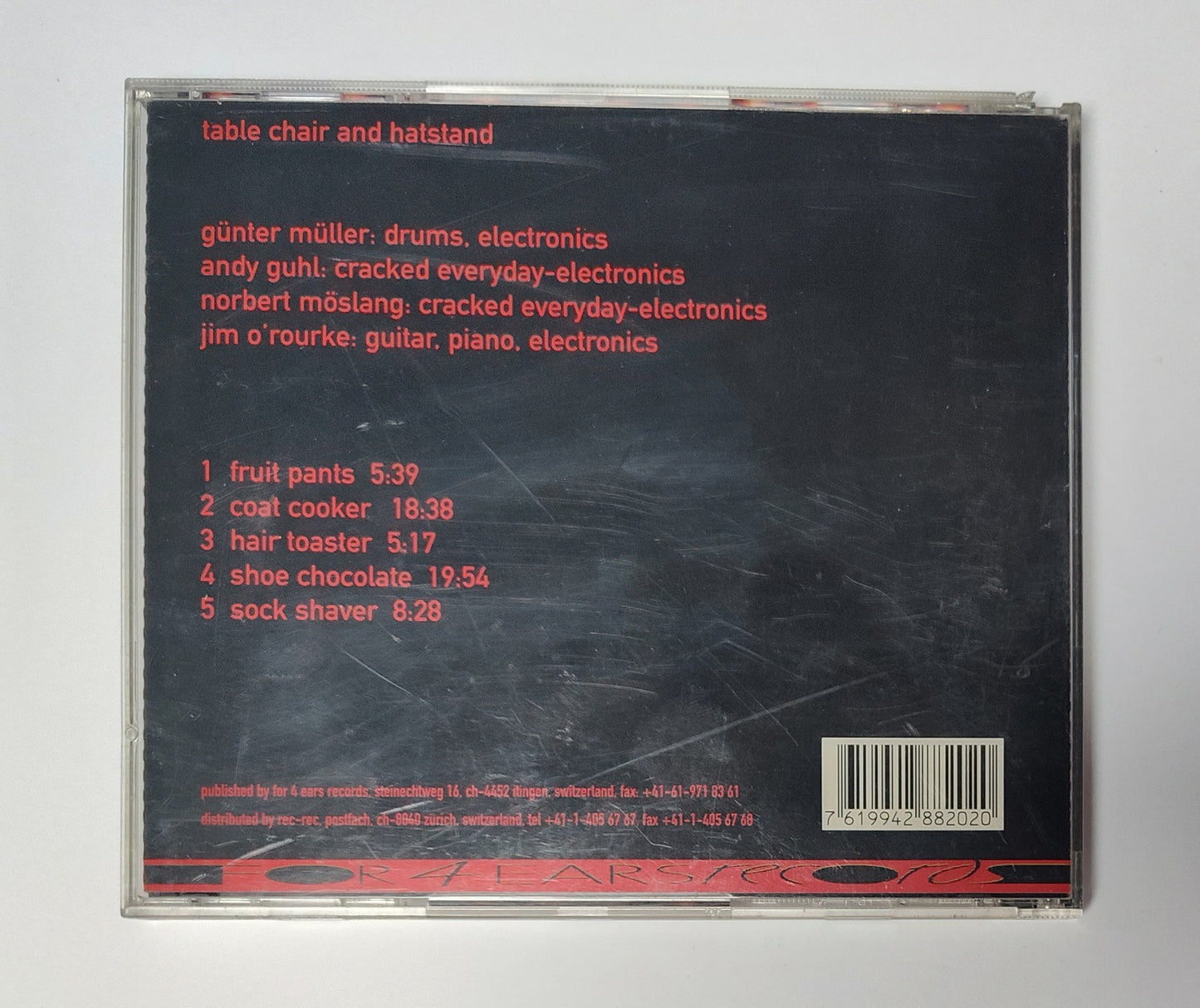 Müller, Voice Crack, O'Rourke - "Table Chair And Hatstand" - INDIE COMPACT DISC VG+/VG+