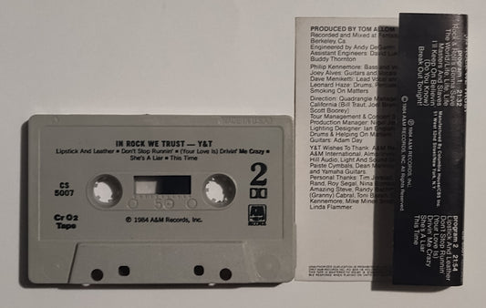 Y & T - "In Rock We Trust" - CASSETTE TAPE (Chrome; DOLBY)VG+/VG+