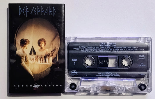 Def Leppard - "Retro Active" - CASSETTE TAPE (Chrome; DOLBY HX PRO) VG/VG