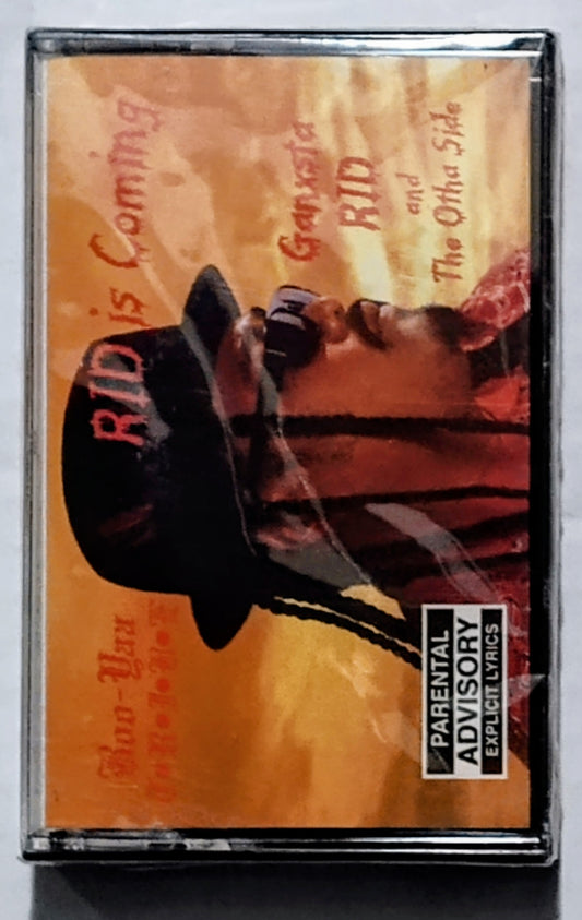 Ganxsta Rid And The Other Side - “Rid Is Coming” - CASSETTE TAPE (Single) VG+/M (Sealed; drill hole thru case and bar code)