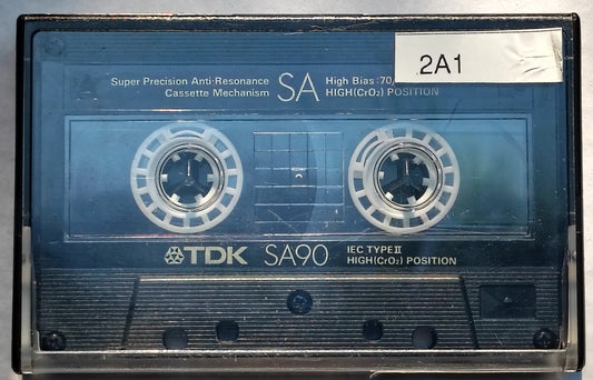 Blank - TDK SA 90 Type II (90-Minute; black shell; Wide window; No j-card; Loose; Pre-Recorded/Sold As Is)