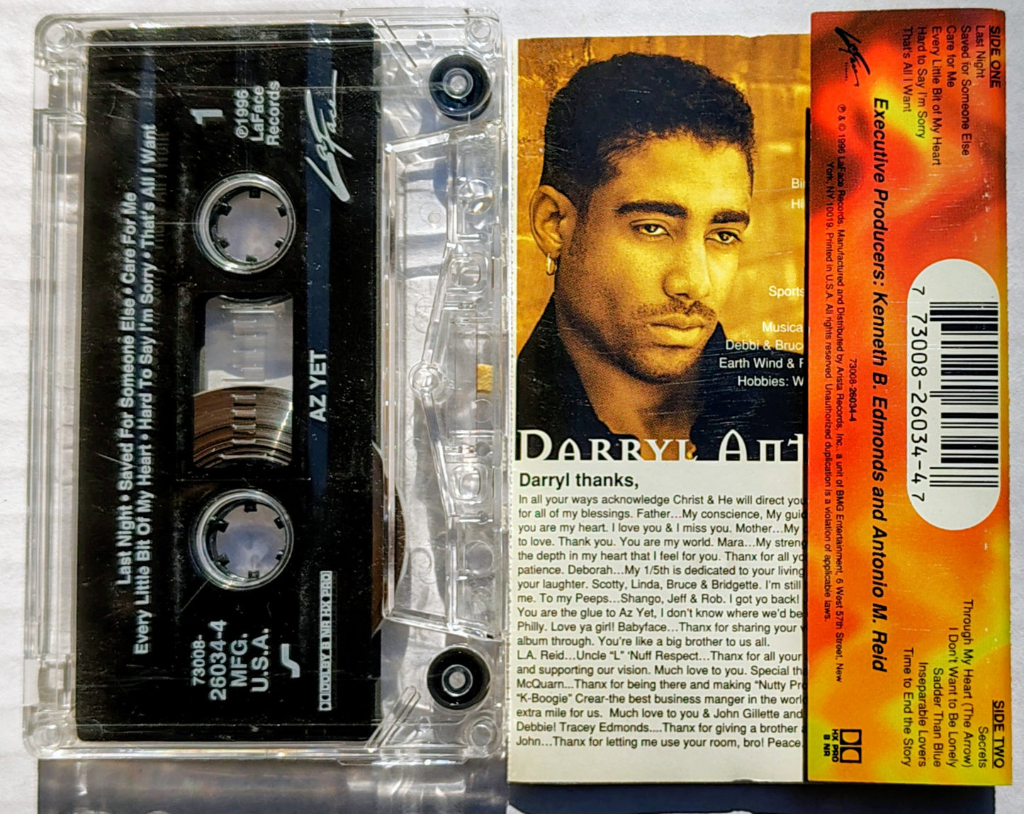Az Yet - "Az Yet" CASSETTE TAPE VG/VG (*Cover possibly lightstruck)