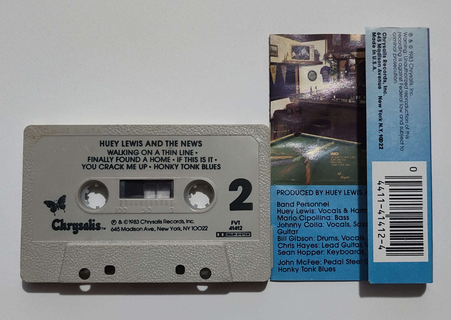 Huey Lewis & The News - "Sports" - CASSETTE TAPE G+/VG