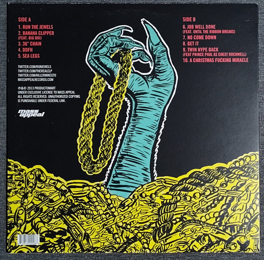 Run The Jewels - "Run The Jewels" - VINYL RECORD (2015 Translucent Gold Reissue) VG/NM