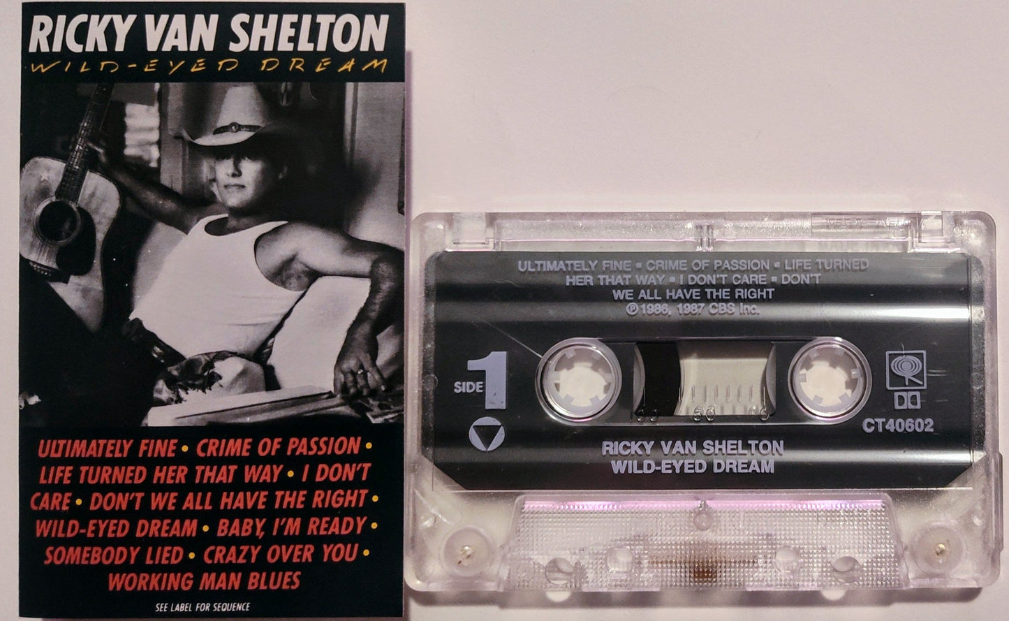 Ricky Van Shelton - "Wild-Eyed Dream" - CASSETTE TAPE (DOLBY) VG+/VG+