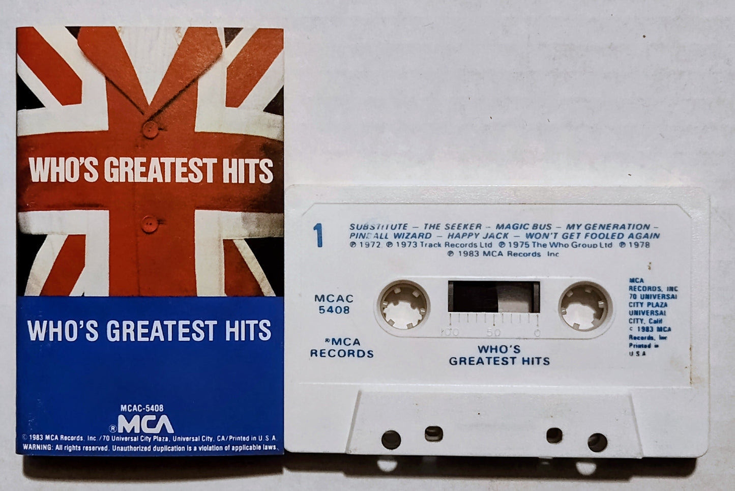 Who - “Who’s Greatest Hits” - CASSETTE TAPE VG+/VG