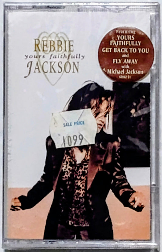 Rebbie Jackson - “Yours Faithfully (With Michael Jackson)” - CASSETTE TAPE NM/M (Sealed with hype sticker; small crack in cover & another in spine.)