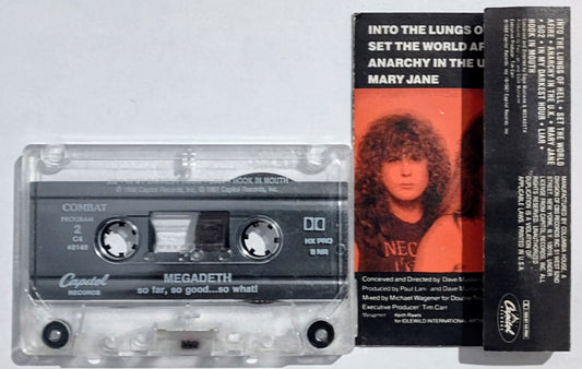 Megadeth - “So Far, So Good… So What!” - CASSETTE TAPE (Columbia House) VG+/VG+