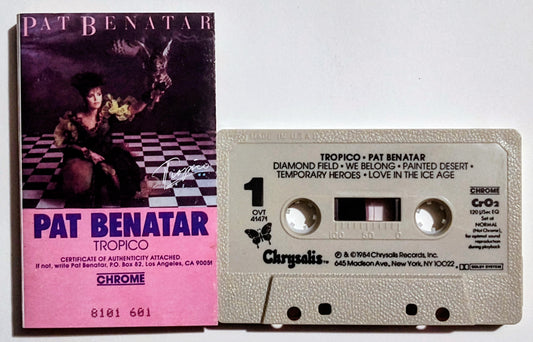 Pat Benatar - "Tropico" - CASSETTE TAPE (Chrome; DOLBY) VG/VG+