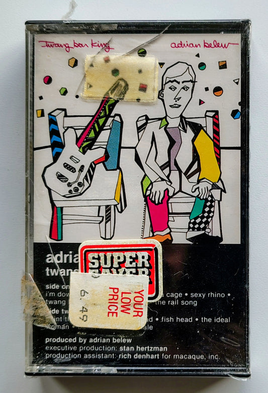 Adrian Belew - “Twang Bar King” - CASSETTE TAPE VG+/M (Sealed; cracked cover)