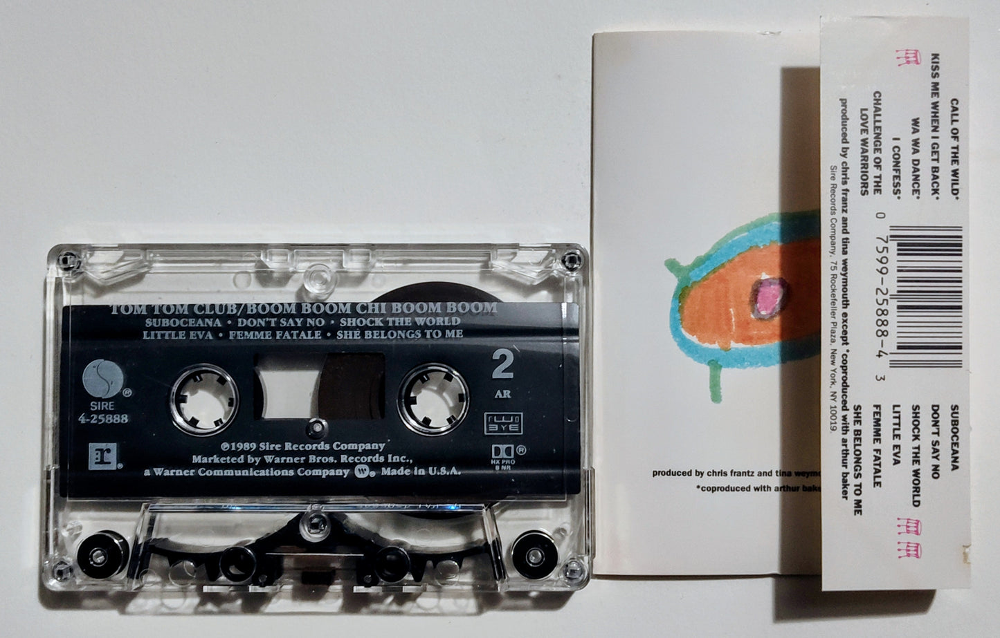 Tom Tom Club (Talking Heads members) - "Boom Boom Chi Boom Boom" - CASSETTE TAPE (AR) VG/VG+ (Saw cut through spine)