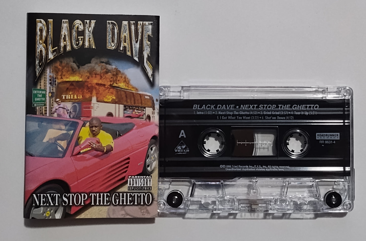 Black Dave - "Next Stop The Ghetto" - CASSETTE TAPE NM/NM