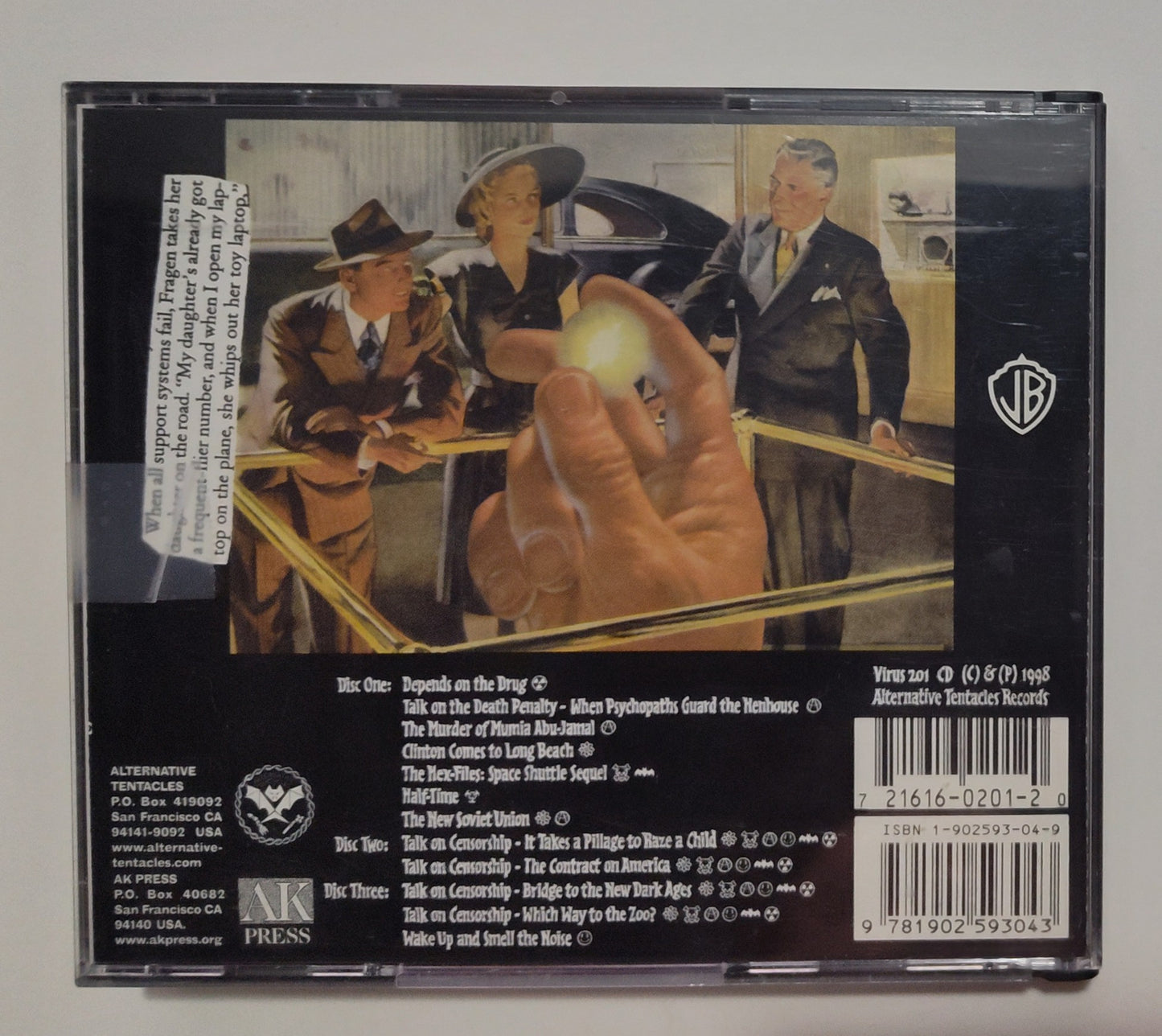 Jello Biafra - "If Evolution Is Outlawed, Only Outlaws Will Evolve" - COMPACT DISC (3xCD) VG+/VG+