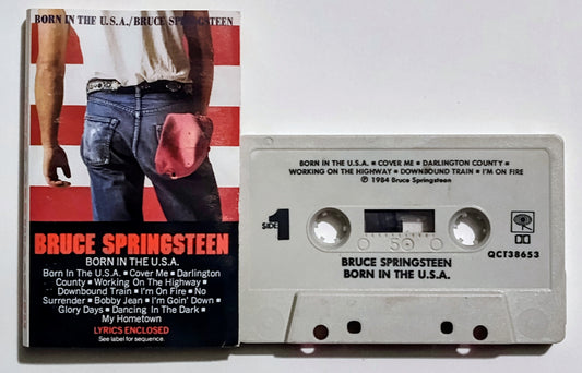 Bruce Springsteen - "Born In The USA" - CASSETTE TAPE (DOLBY) G+/VG+ (Light water damage to j card)