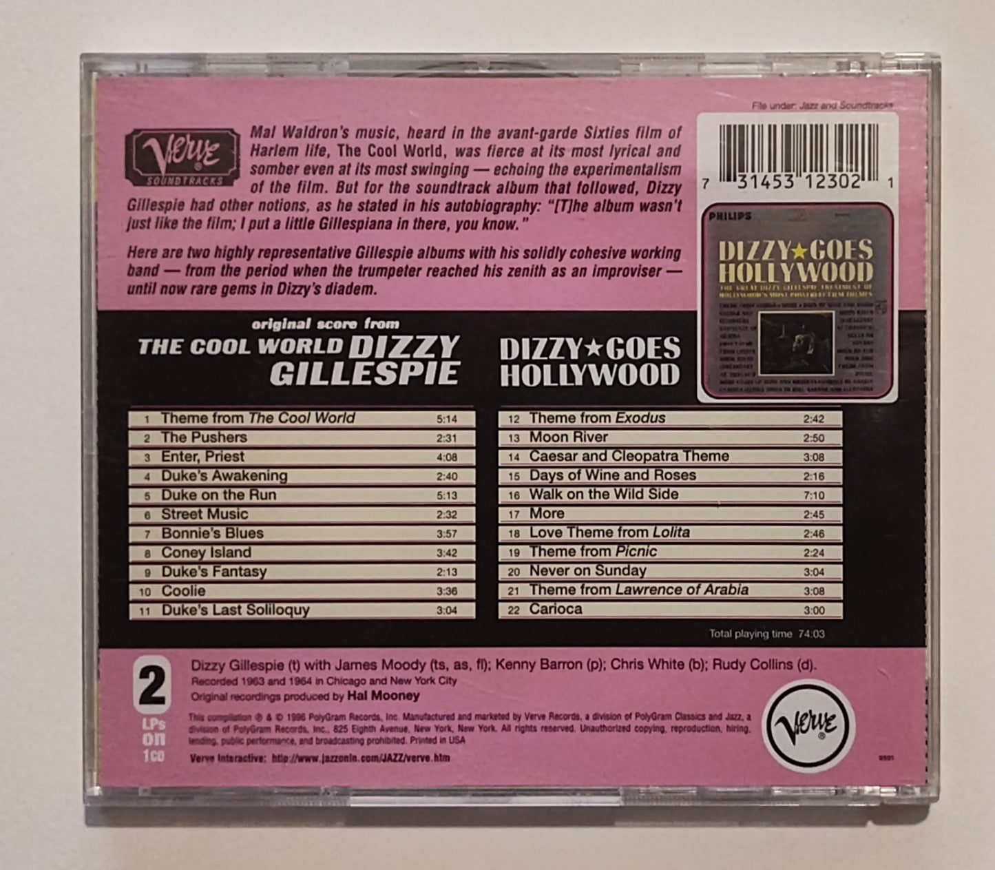Dizzy Gillespie - "The Cool World Of Dizzy Gillespie" - COMPACT DISC VG+/NM