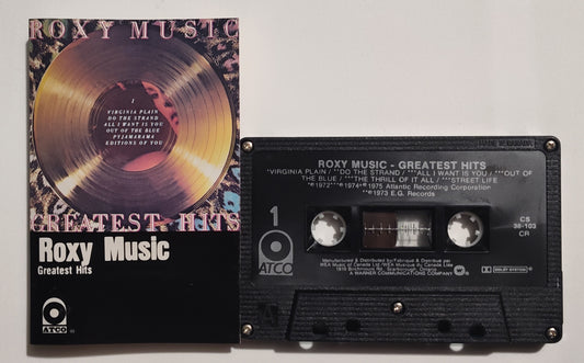 Roxy Music - "Greatest Hits" - CASSETTE TAPE (Canada; black shell; DOLBY) VG+/VG+