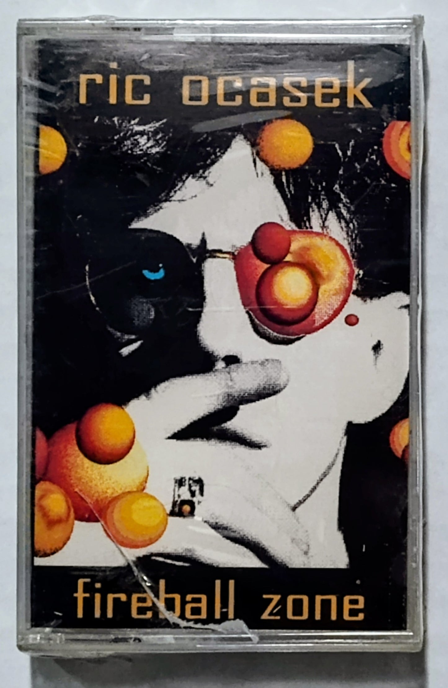 Ric Ocasek - “Fireball Zone” - CASSETTE TAPE VG/M (Sealed; badly cracked case)