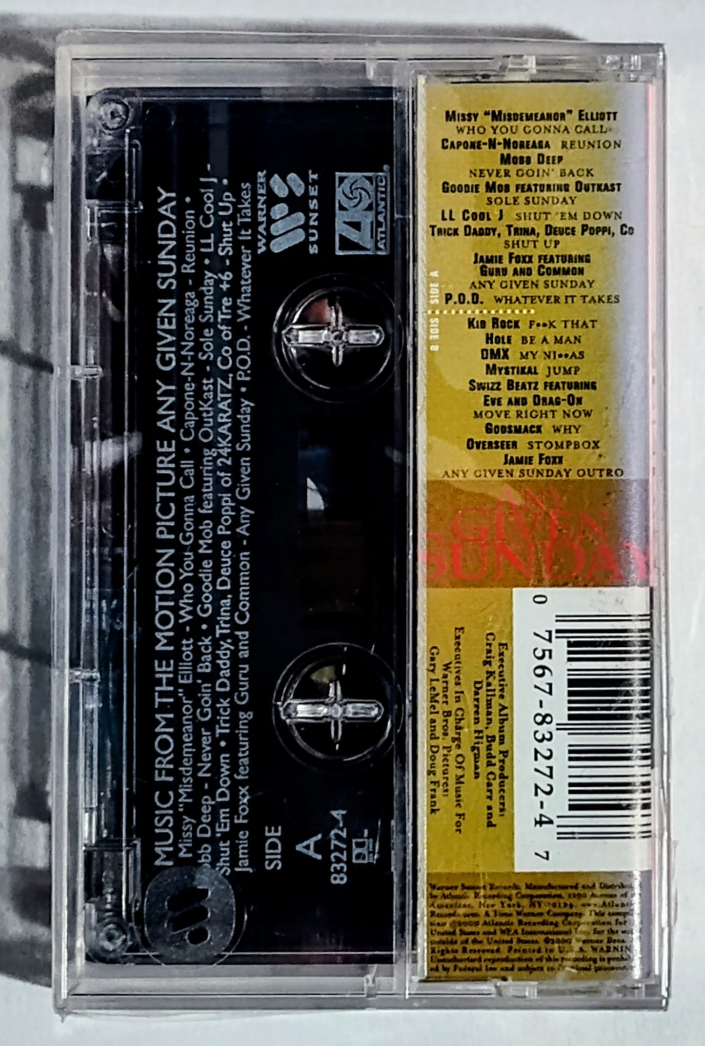 Various Artists - “Any Given Sunday Soundtrack” - CASSETTE TAPE NM/M (Sealed; hole in cellophane on spine; lightstruck spine)