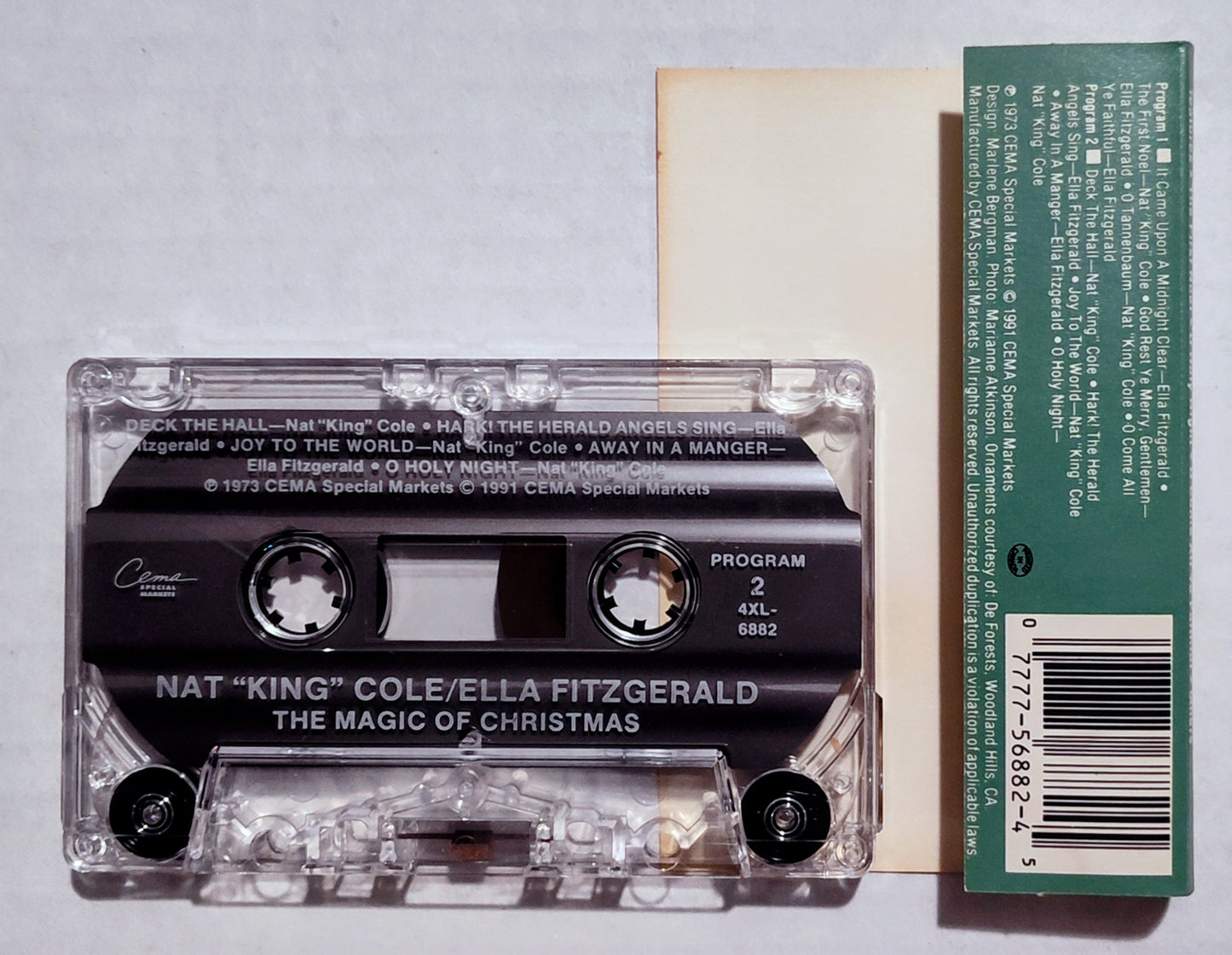 Ella Fitzgerald, Nat "King" Cole - "The Magic Of Christmas" - CASSETTE TAPE VG+/VG+