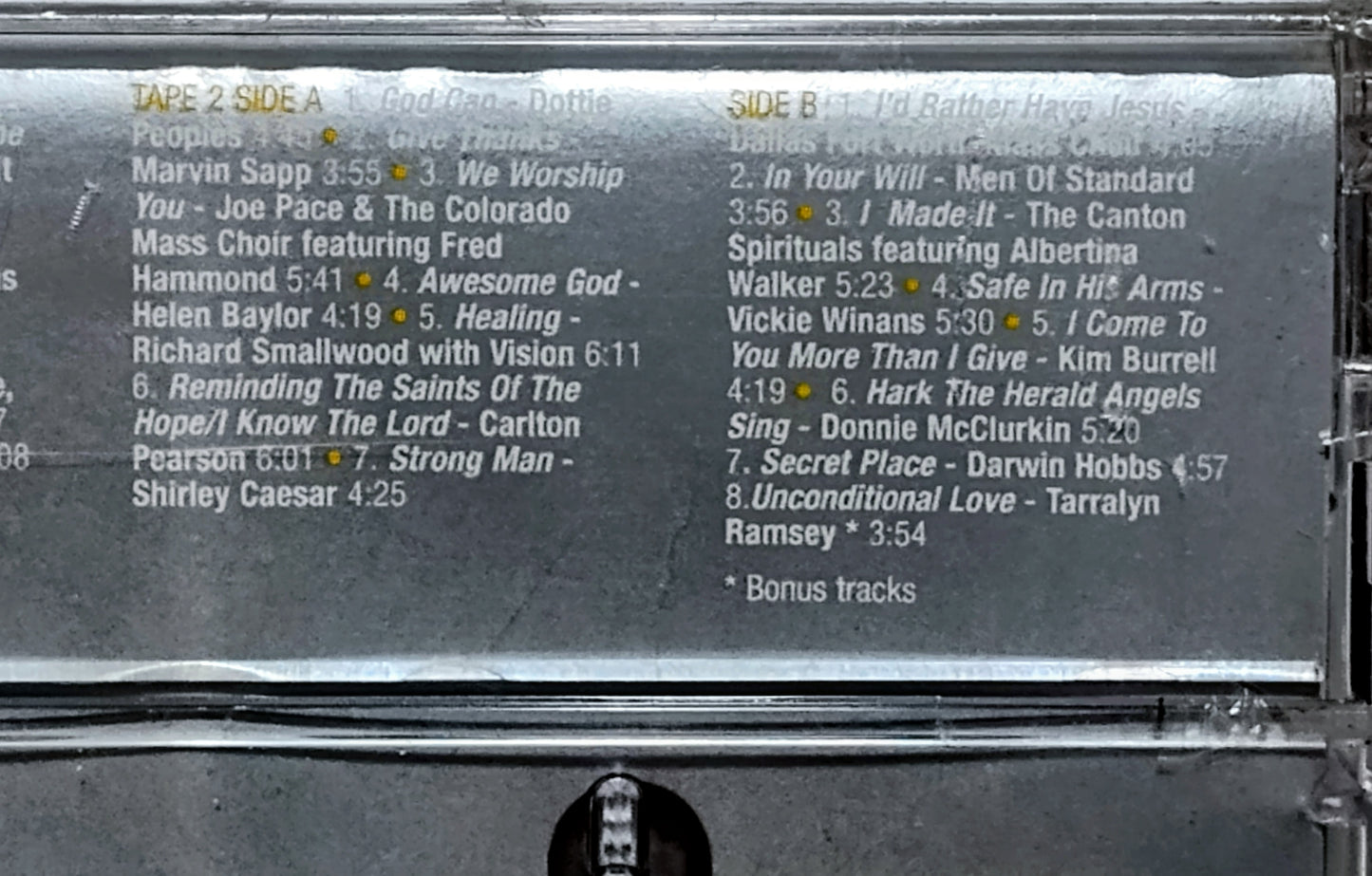 Various Artists - “Wow Gospel 2000 - The Year’s 30 Top Gospel Artists And Songs” - CASSETTE TAPE (2x) VG+/M (Sealed; torn cellophane; shelf wear)