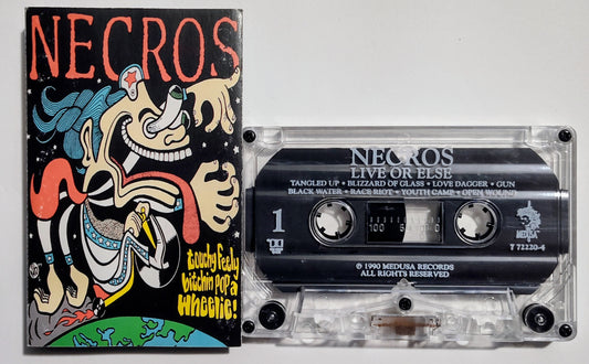 Necros - "Live Or Else" - CASSETTE TAPE (DOLBY HX PRO) VG+/VG+