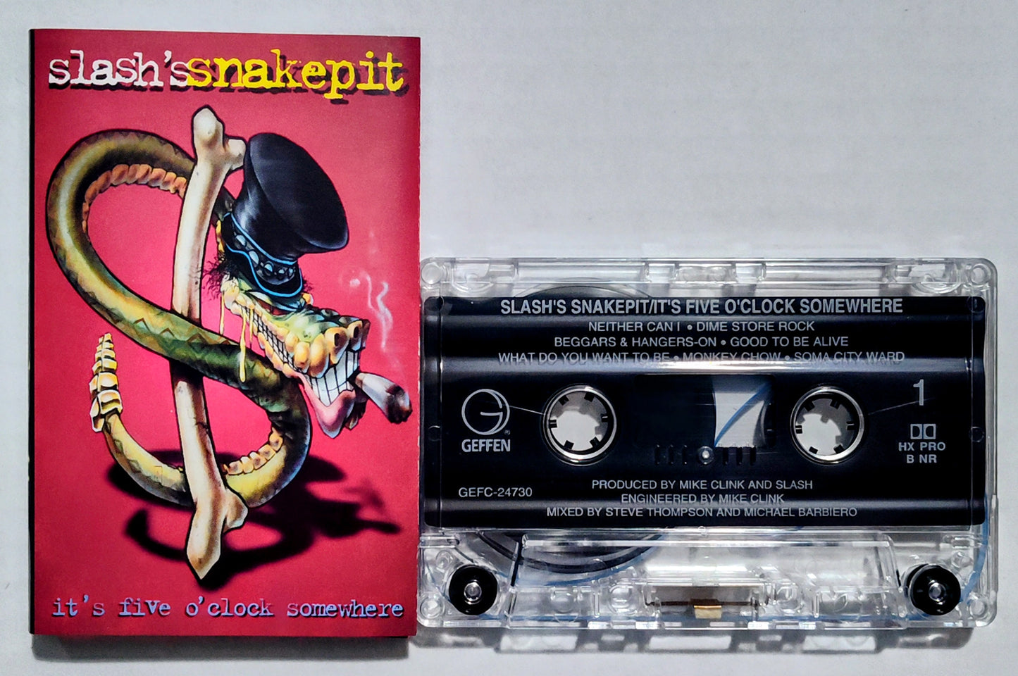 Slash’s Snakepit - “It’s Five O’Clock Somewhere” - CASSETTE TAPE VG+/VG+