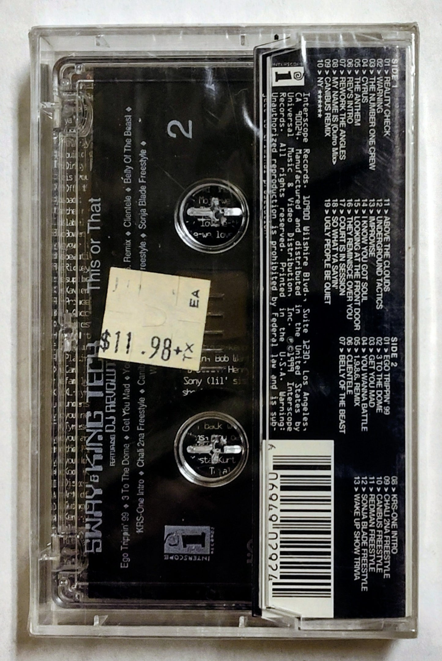Sway & King Tech - “This Or That” - CASSETTE TAPE NM/M (Sealed; 1cm crack in spine)