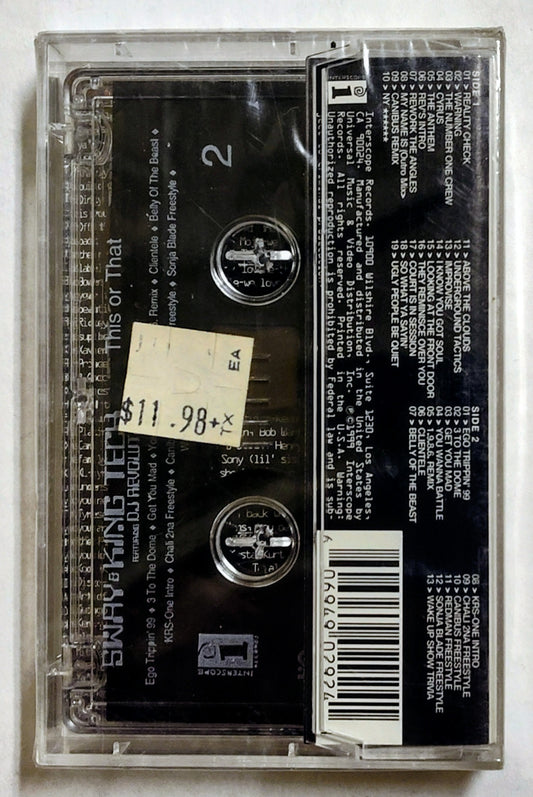 Sway & King Tech - “This Or That” - CASSETTE TAPE NM/M (Sealed; 1cm crack in spine)