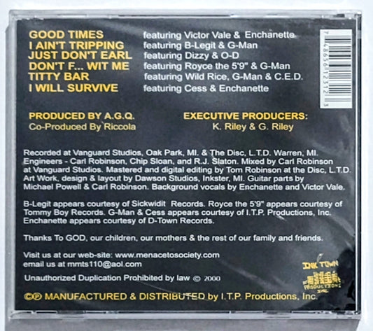 Menace To Society - “Situation Critical” - COMPACT DISC (EP) M/M (Sealed) [Inkster, MI]