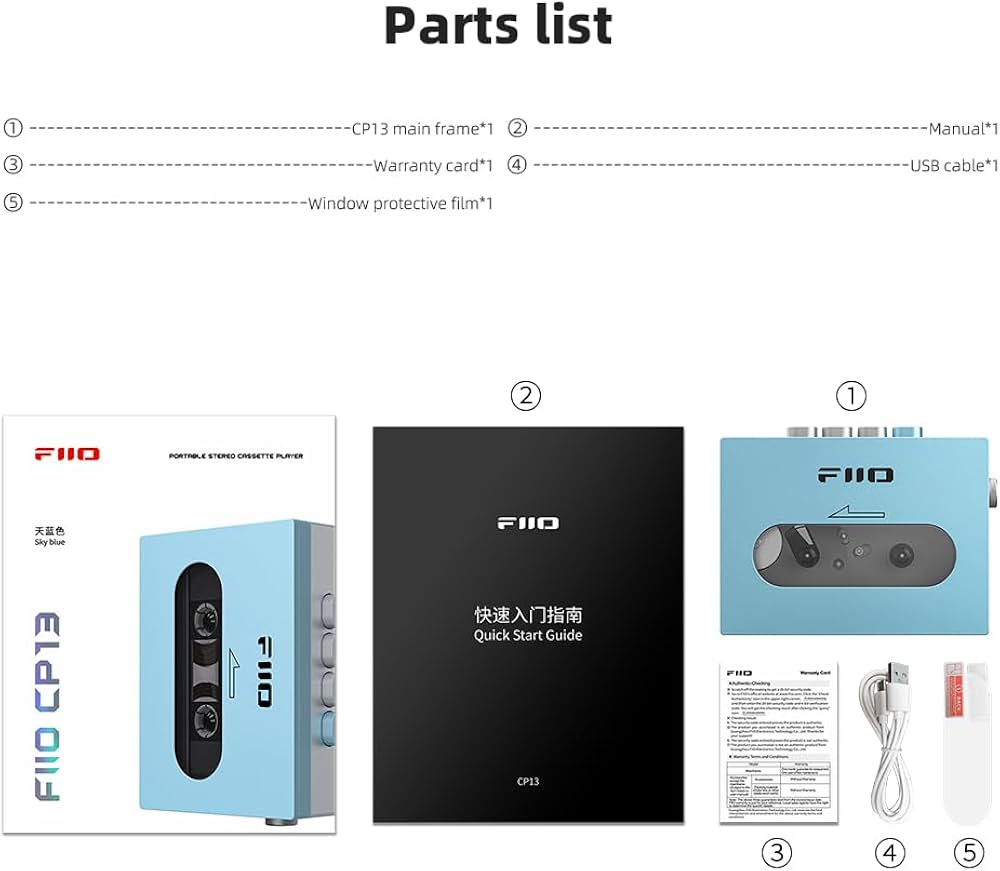 FiiO CP13 Portable Cassette Tape Player (*Includes  Shipping And Extended Service Plan; Please Allow Up to 2 weeks for shipping)