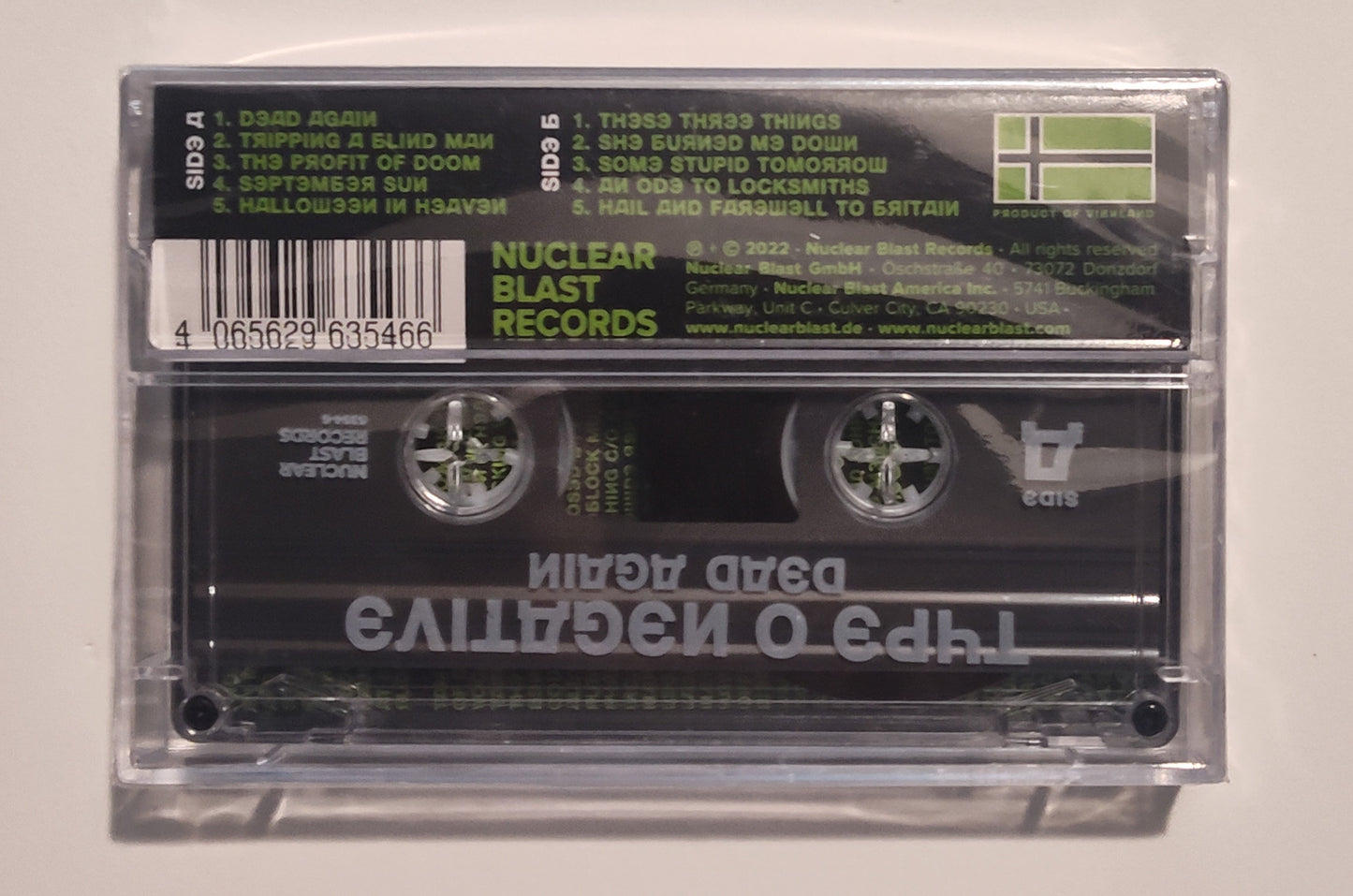 Type O Negative - "Dead Again (Clear Shell Reissue)" - MODERN CASSETTE TAPE M/M (Sealed)