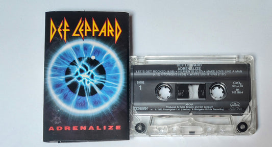 Def Leppard - "Adrenalize" - CASSETTE TAPE (Chrome; DOLBY HX PRO) VG+/VG+