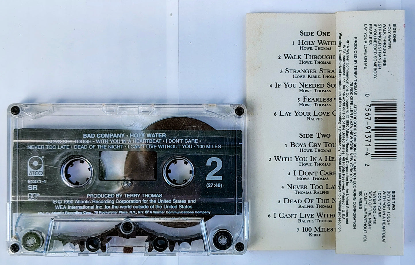 Bad Company - “Holy Water” - CASSETTE TAPE VG/VG+