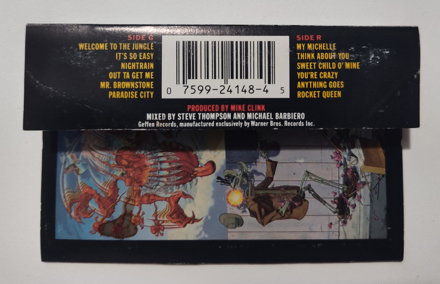 Guns N' Roses - "Appetite For Destruction"- CASSETTE TAPE (DOLBY HX PRO B NR) VG+/VG