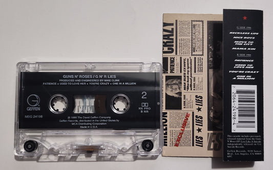 Guns N' Roses - "GNR Lies" - CASSETTE TAPE (DOLBY HX PRO B NR) VG+/VG+
