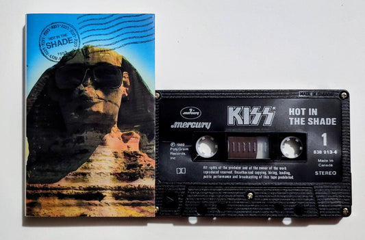 KISS - "Hot In The Shade" - CASSETTE TAPE (Canada; black shell; DOLBY HX PRO) VG/VG+