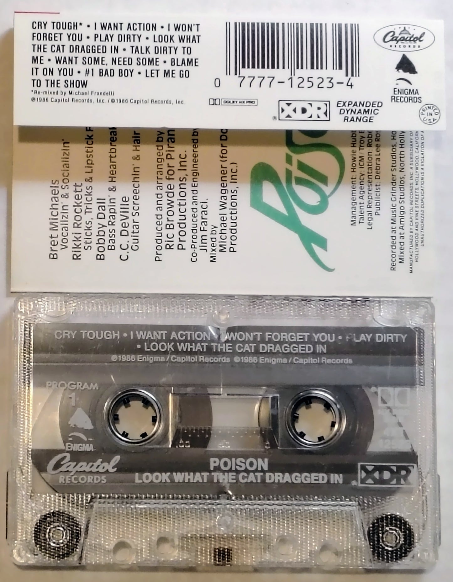 Poison - “Look What The Cat Dragged In” - CASSETTE TAPE VG+/VG+