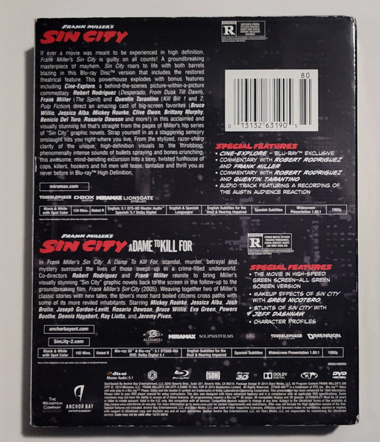 Sin City 2-Film Collection - (Sin City 2 is Blu-Ray 3D; Blu-ray + DVD; Sin City is only Blu-ray)