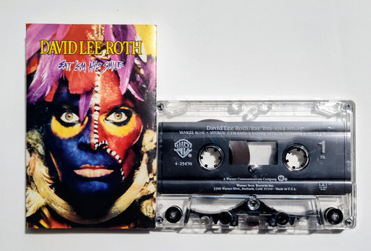 David Lee Roth (Van Halen) - "Eat 'Em And Smile (With Steve Vai)" - CASSETTE TAPE (SR; DOLBY HX PRO B NR) VG/VG