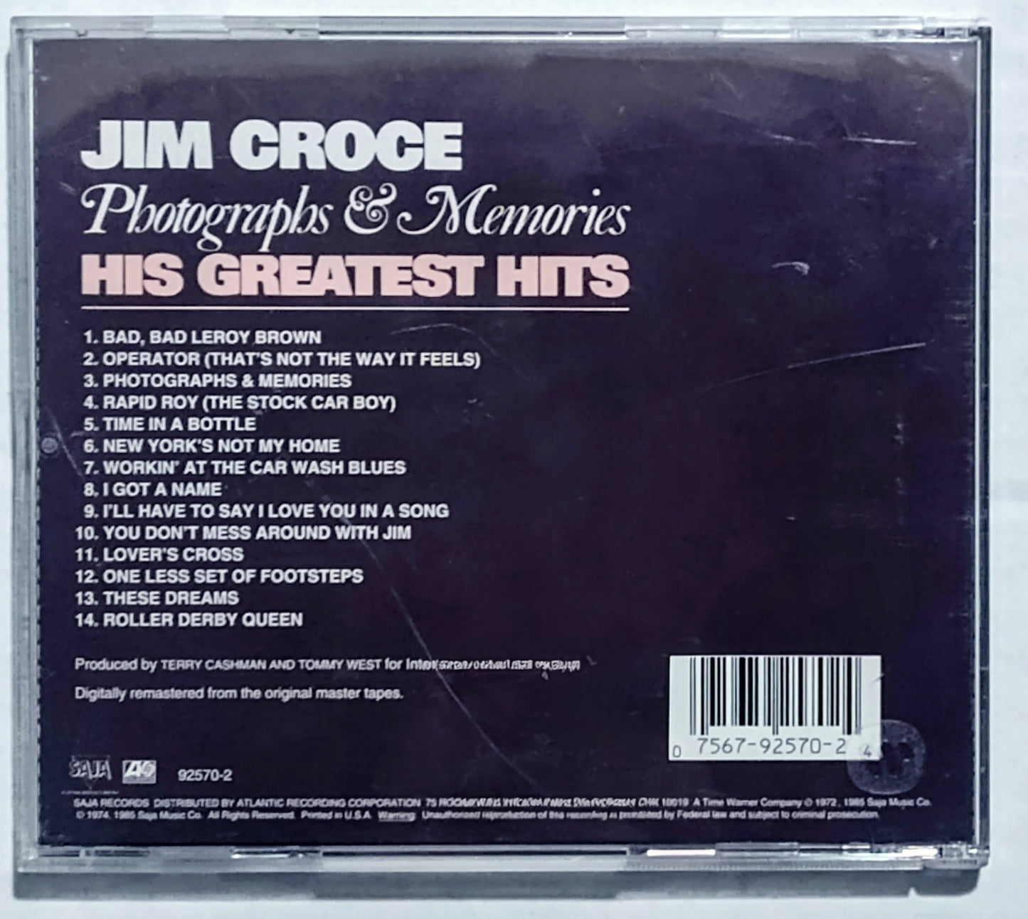 Jim Croce - “Photographs And Memories: His Greatest Hits” - COMPACT DISC VG/VG+