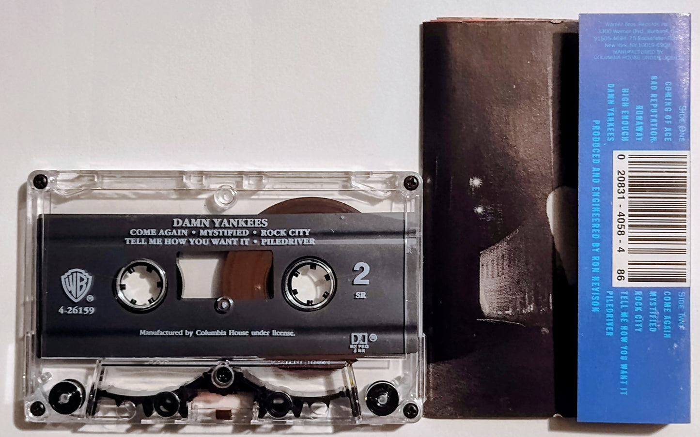 Damn Yankees - "Damn Yankees" - CASSETTE TAPE (SR; DOLBY HX PRO) VG+/VG+