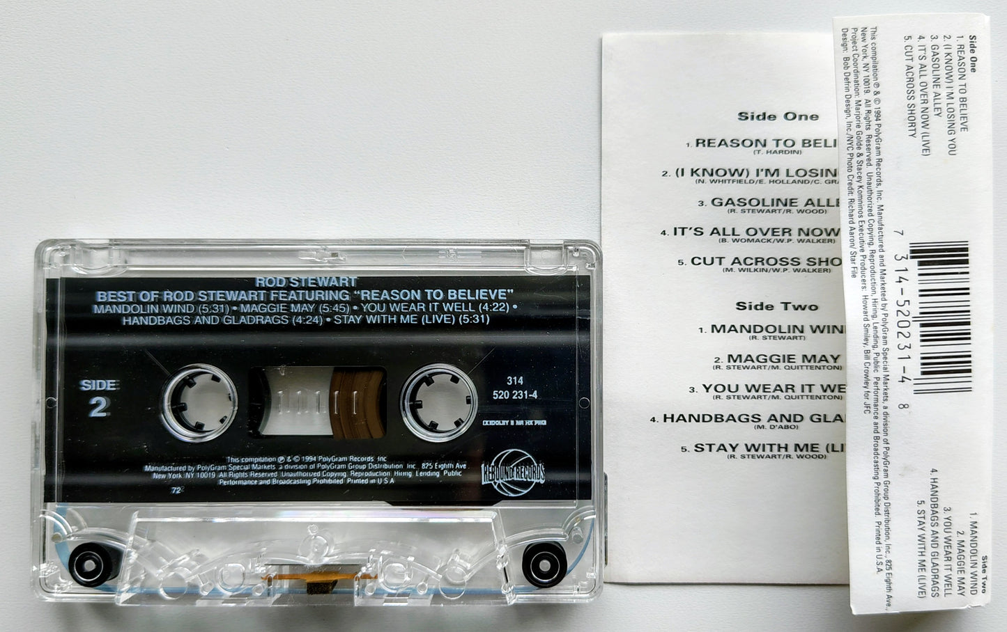 Rod Stewart - “Best Of” - CASSETTE TAPE VG/VG+