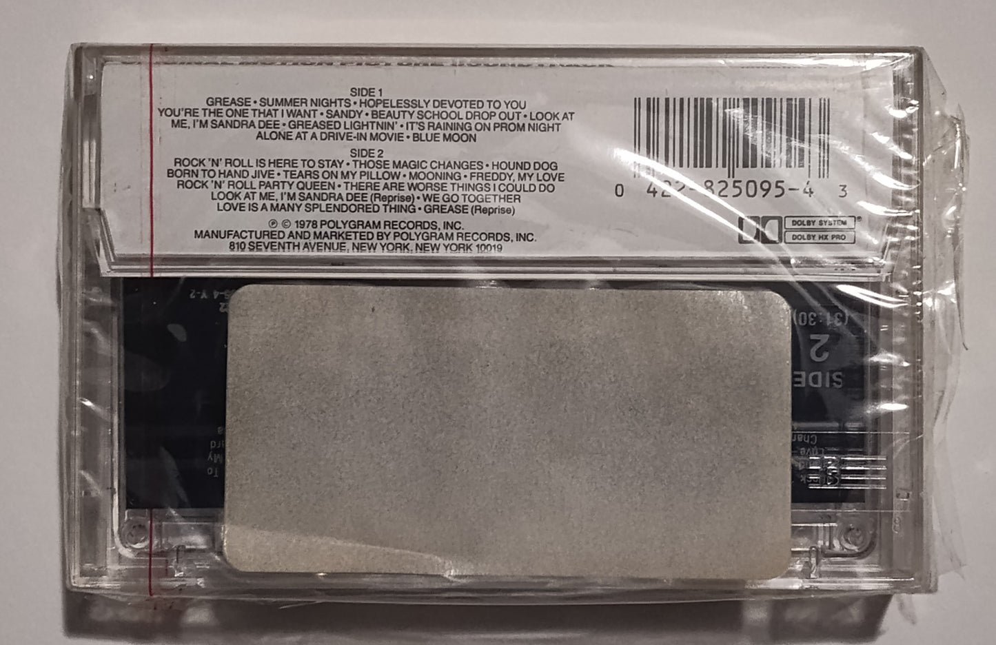 Various Artists - "Grease Soundtrack" - CASSETTE TAPE (DOLBY HX PRO) NM/M (Sealed; broken seal)