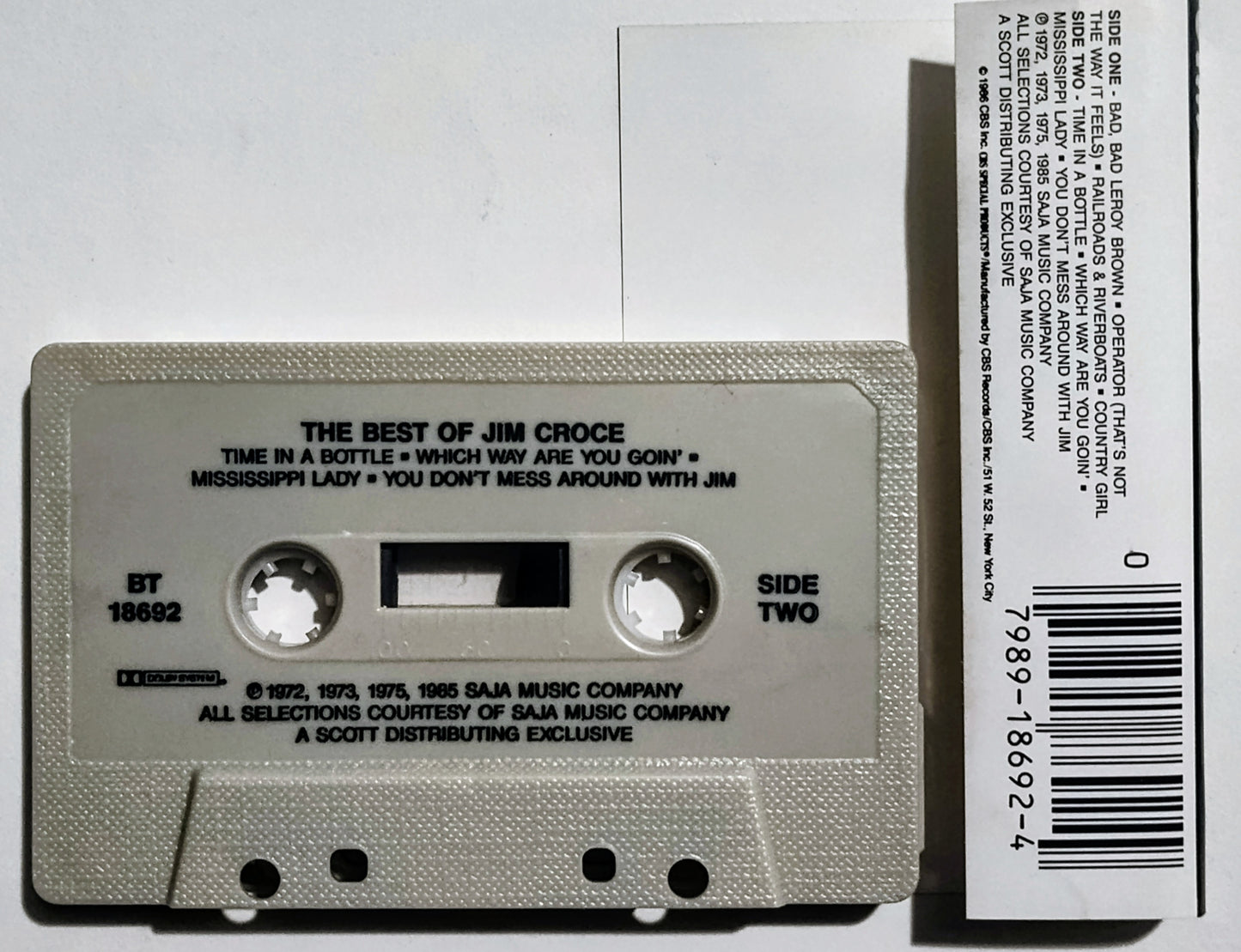 Jim Croce - "The Best Of Jim Croce" - CASSETTE TAPE VG+/VG+