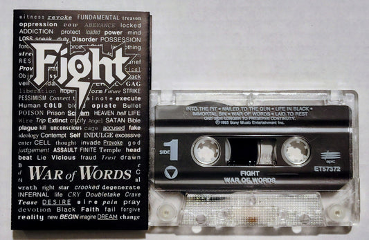 Fight - “War Of Words” - CASSETTE TAPE VG+/VG+