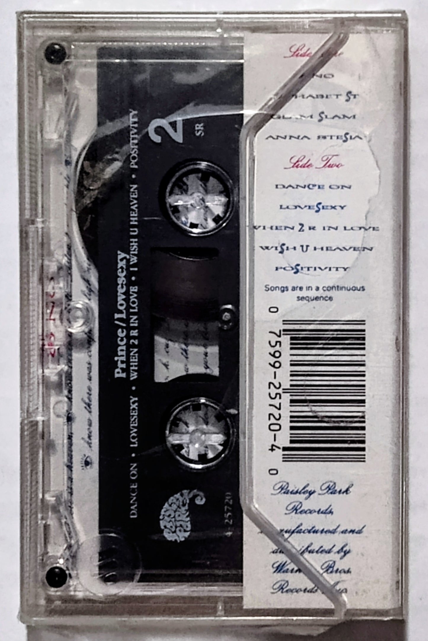 Prince - “LoveSexy” - CASSETTE TAPE NM/NM (Sealed; holes in cellophane; cover possibly lightstruck)