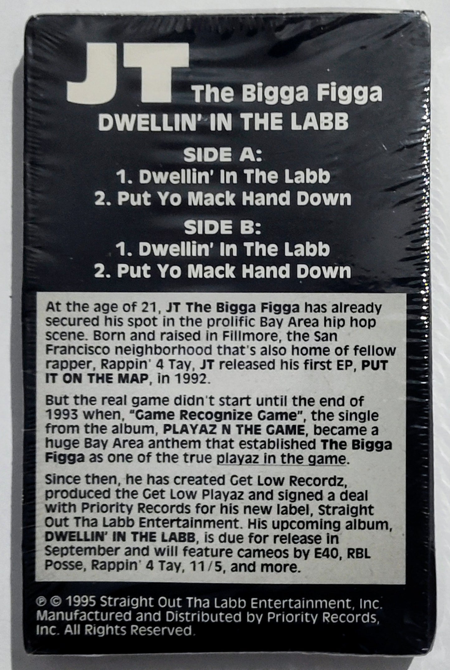 JT The Bigga Figga - “Dwellin’ In The Labb” - CASSETTE TAPE NM/M (Sealed, light wear) [San Francisco, CA]