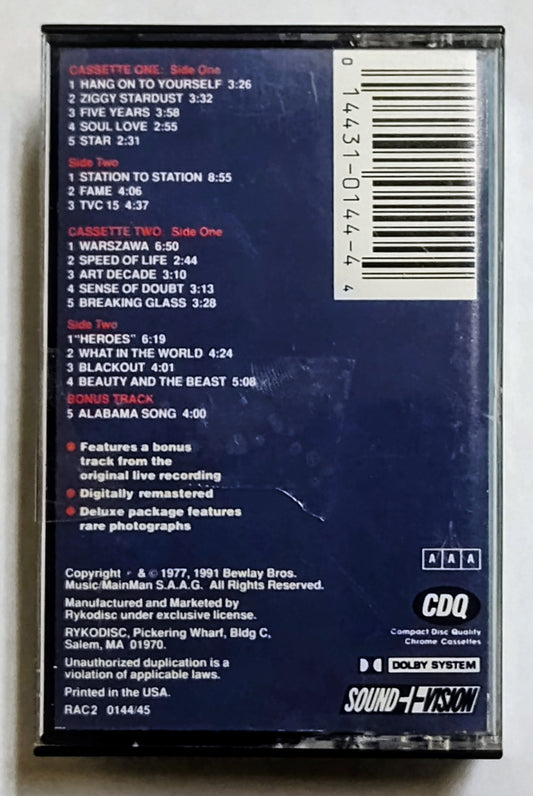 David Bowie - “Stage” - CASSETTE TAPE (2x) VG+/VG+